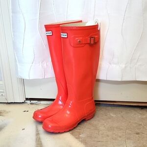 Hunter Pink/Peach Tall Original Gloss Rain Boots